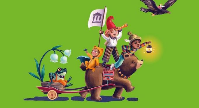 Illustration von Kindern auf Bären