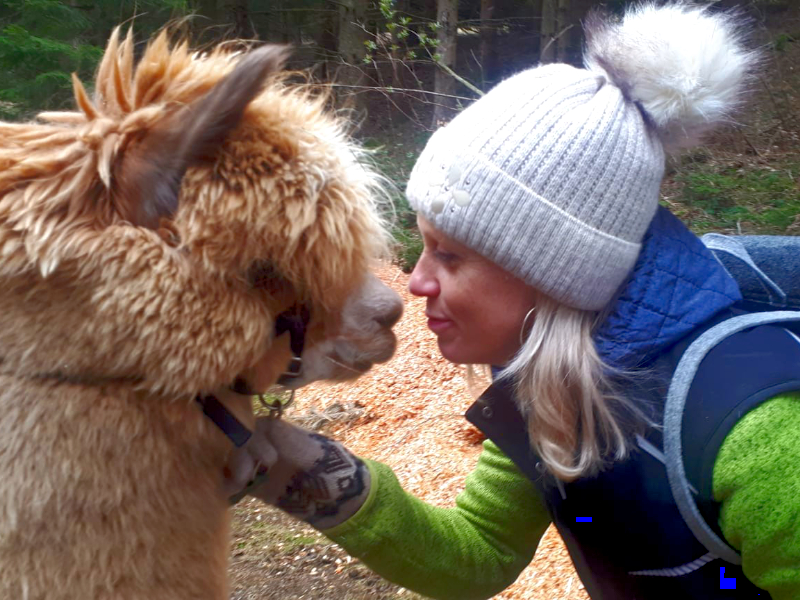 Biobäuerin mit Alpaka