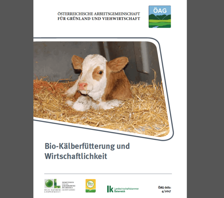 Deckblatt ÖAG Bio-Kälberfütterung und Wirtschaftlichkeit