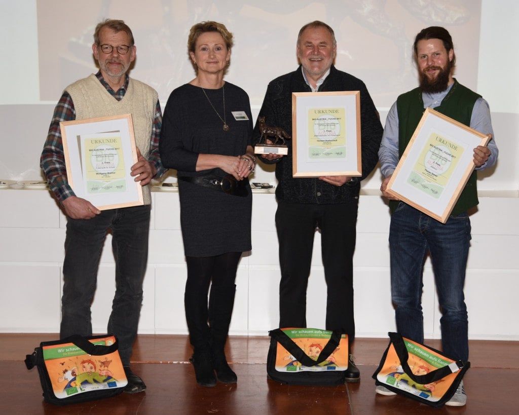 Gewinner des Bio-Fuchs 2018 mit Gertraud Grabmann